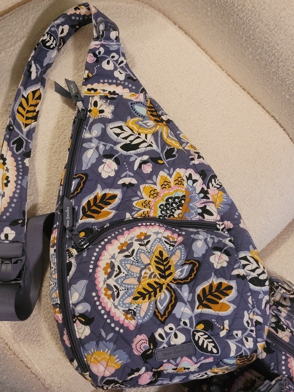 Vera Bradley Purple Floral Quilted Crossbody Sling